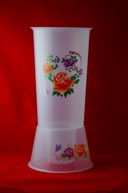 Vaza din plastic transparenta - Motiv cu flori